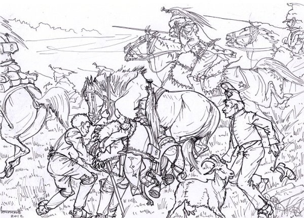 Раскраска война 1812 года Бородино