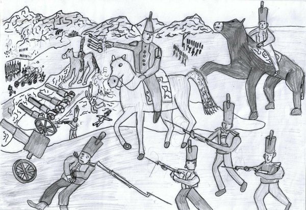 Бородинское сражение 1812 раскраска