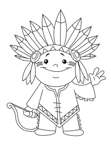 Индейцы. Раскраска