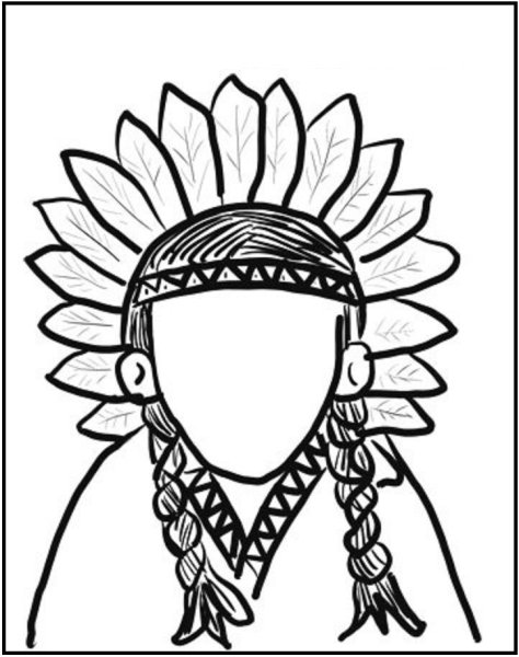 Трафарет индейца лицо