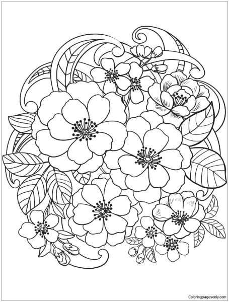 Раскраски цветы красивые