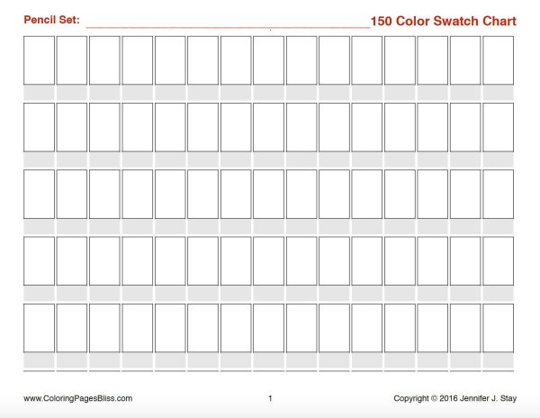 Таблица для выкраски маркеров 80 цветов пустая