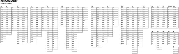 Таблица для выкраски маркеров TOUCHFIVE 80