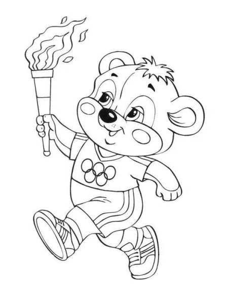 Олимпийский мишка раскраска