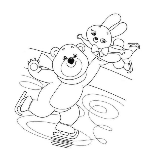 Раскраски зимние виды спорта