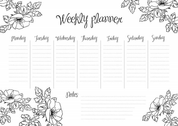 Планеры для печати для распечатки