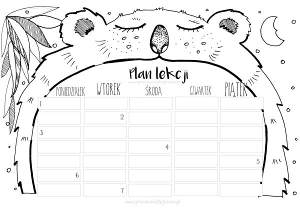 Расписание раскраска для девочек