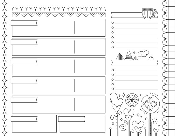 Планеры для печати черно белые