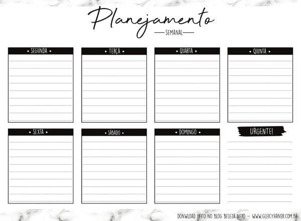 Недельный планер черно белый