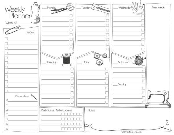 Планеры для ежедневника черно белые