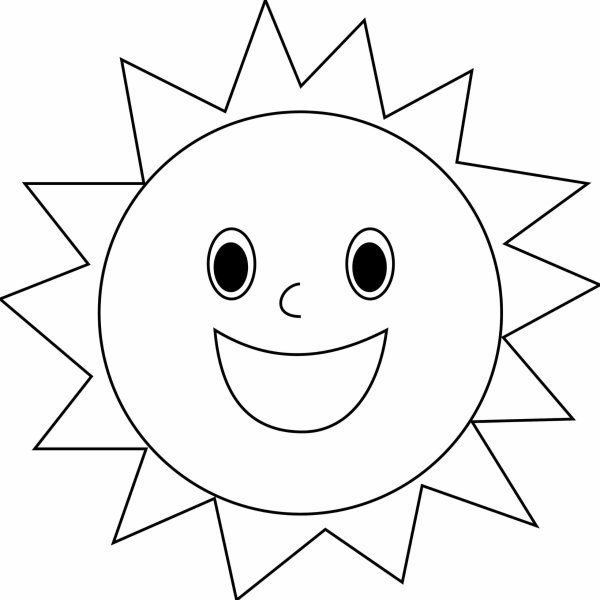 Солнышко улыбается раскраска