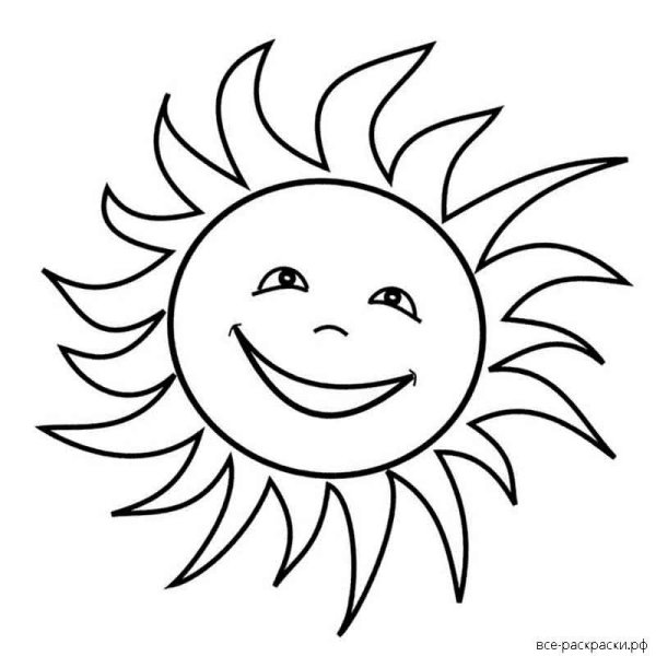 Солнце раскраска