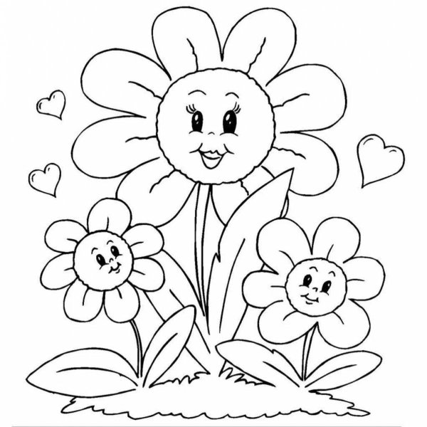 Цветы раскраска для детей