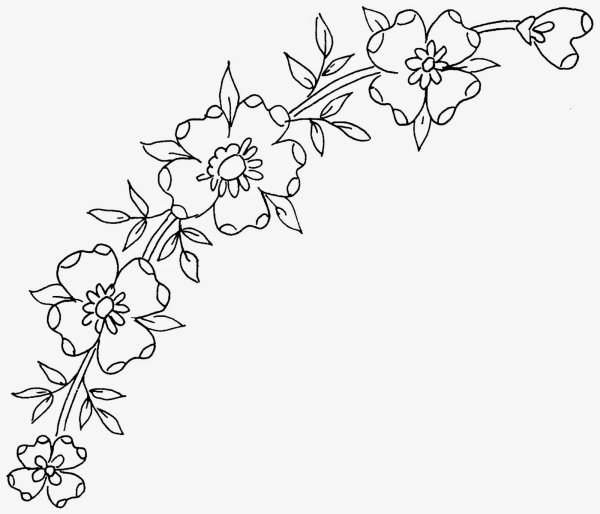 Угловой узор для вышивки гладью