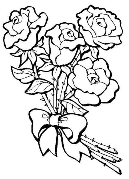 Раскраска букет цветов