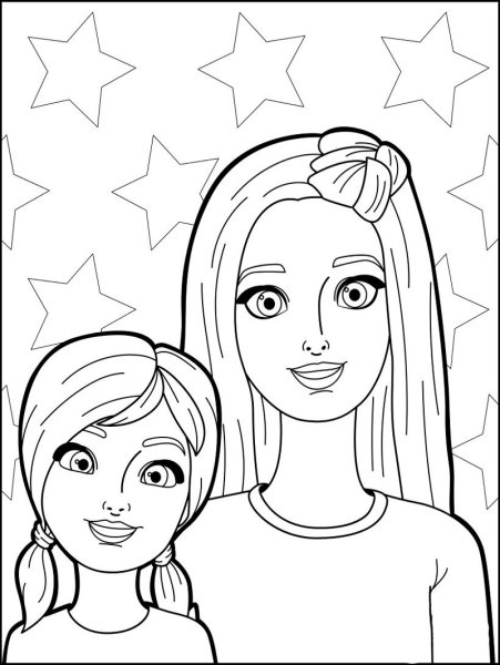 Раскраски для девочек сестры