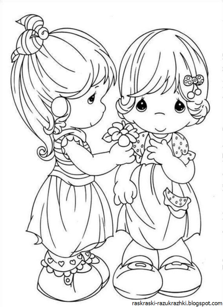 Раскраска две девочки