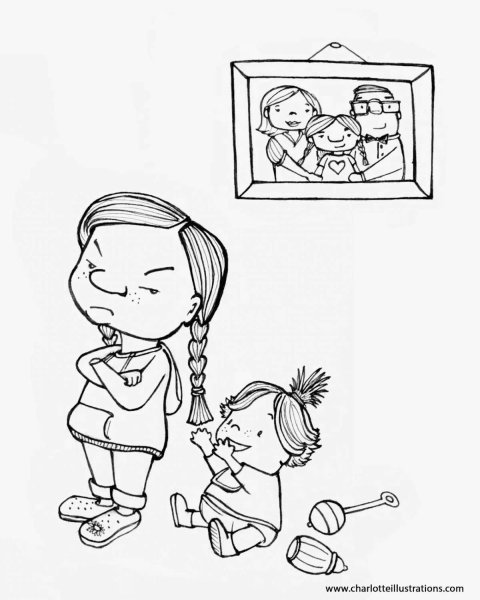 Раскраска сестренки