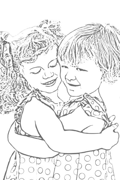 Раскраска две сестренки