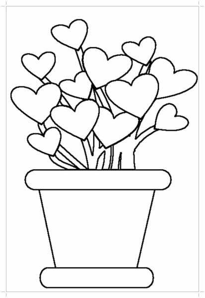 Цветок в горшке раскраска