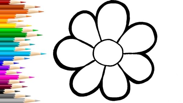 Радужные цветы раскраски для детей