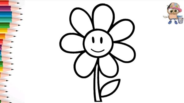 Радужный цветок раскраска