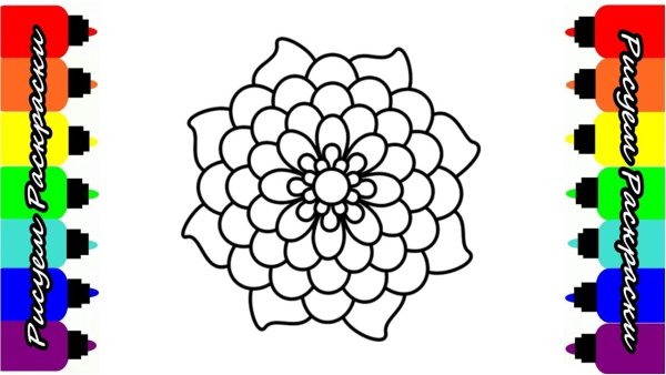 Радужный цветок раскраска