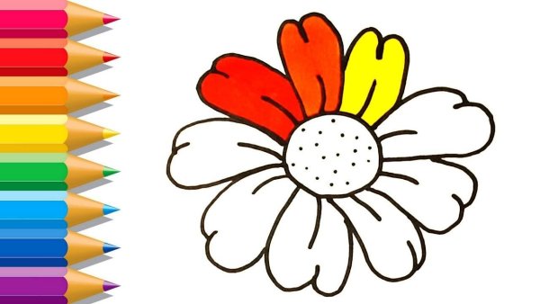 Раскраска радужные цветы