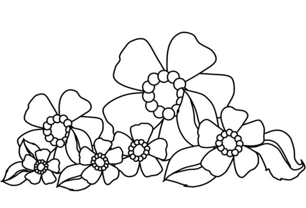 Трафарет-раскраска "цветы"