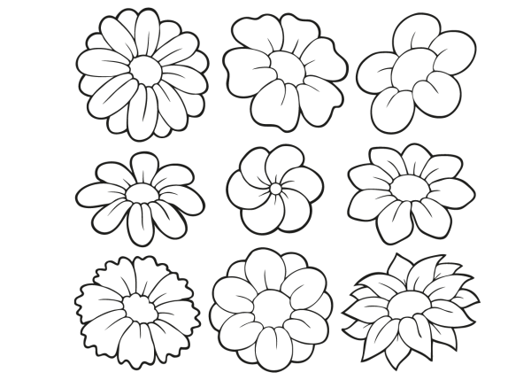 Цветочки для распечатки