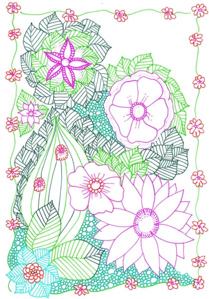 Раскраска антистресс в цвете