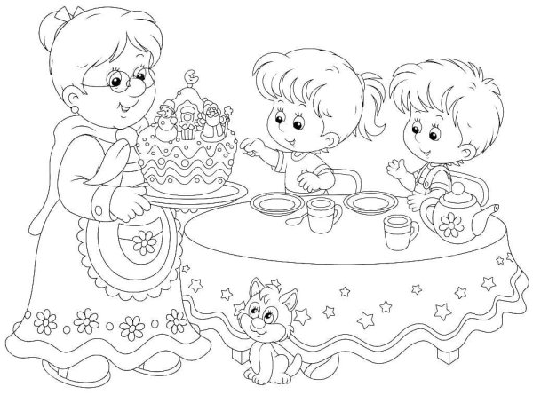 Рисунок бабушке на день рождения