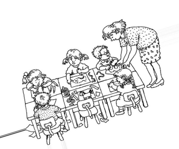 Раскраска детский садик