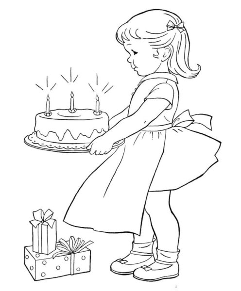 Раскраска "с днем рождения!"