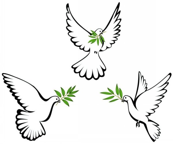 Символ мира голубь с оливковой ветвью