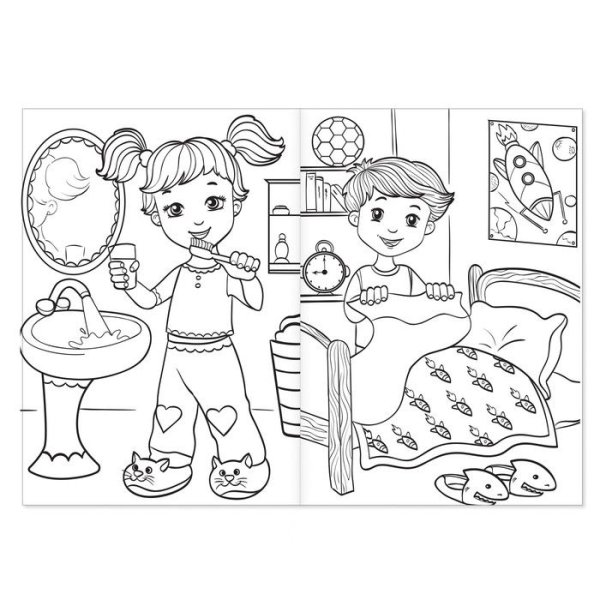 Распорядок дня раскраска