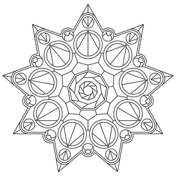 Геометрические мандалы для раскрашивания