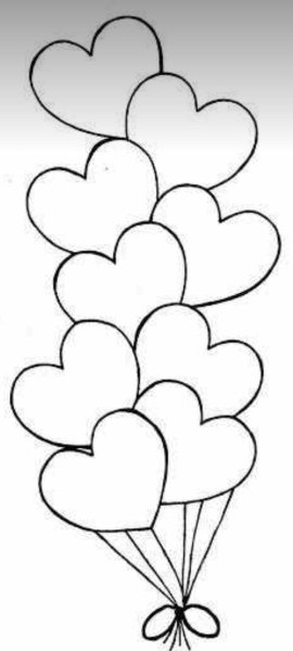 Раскраска шарики сердечки