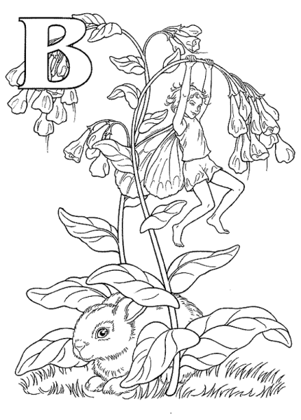 Цветочная Азбука раскраска