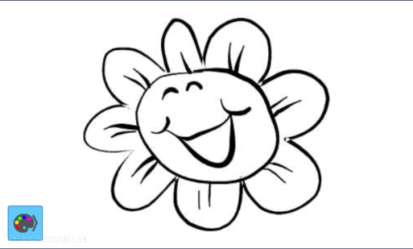Цветочек с улыбкой раскраска