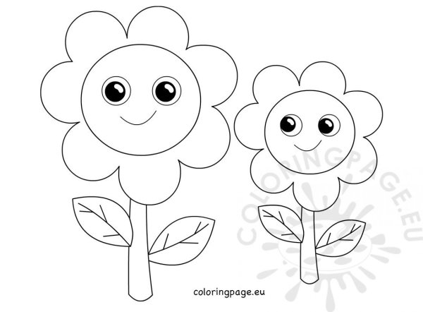 Раскраска улыбающийся цветок для рефлексии
