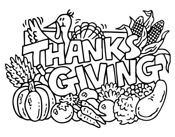 День Благодарения раскраска