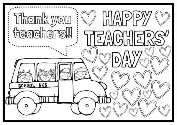 Happy teacher's Day раскраска
