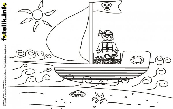 Раскраска для девочек кораблик