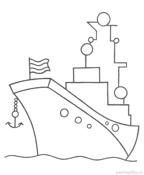 Корабль сбоку рисунок