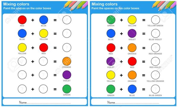 Упражнения по смешиванию красок
