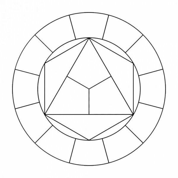 Цветовой круг Иттена контур