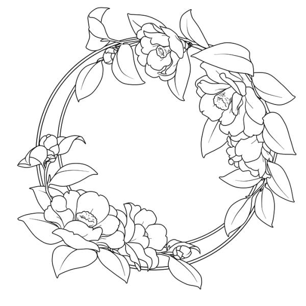 Цветочный венок раскраска