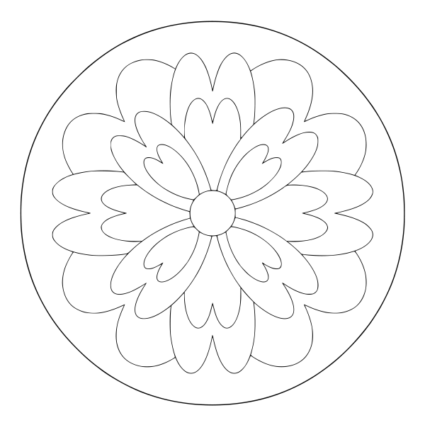 Раскраска Мандала цветочки