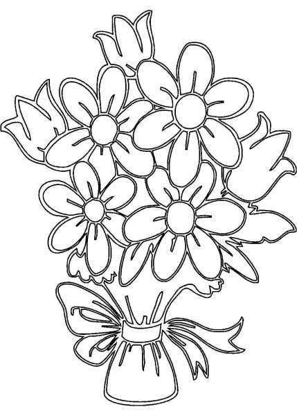 Букет раскраска